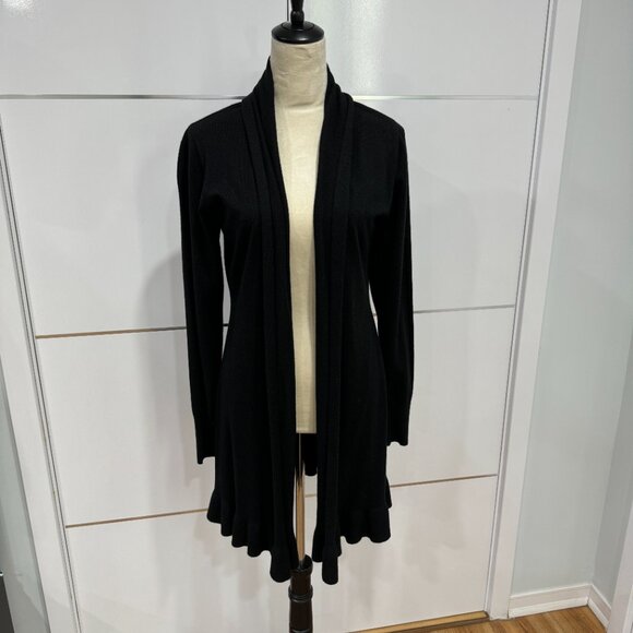 Milano Women's Black Open Front Cardigan, Size L - Picture 2 of 12